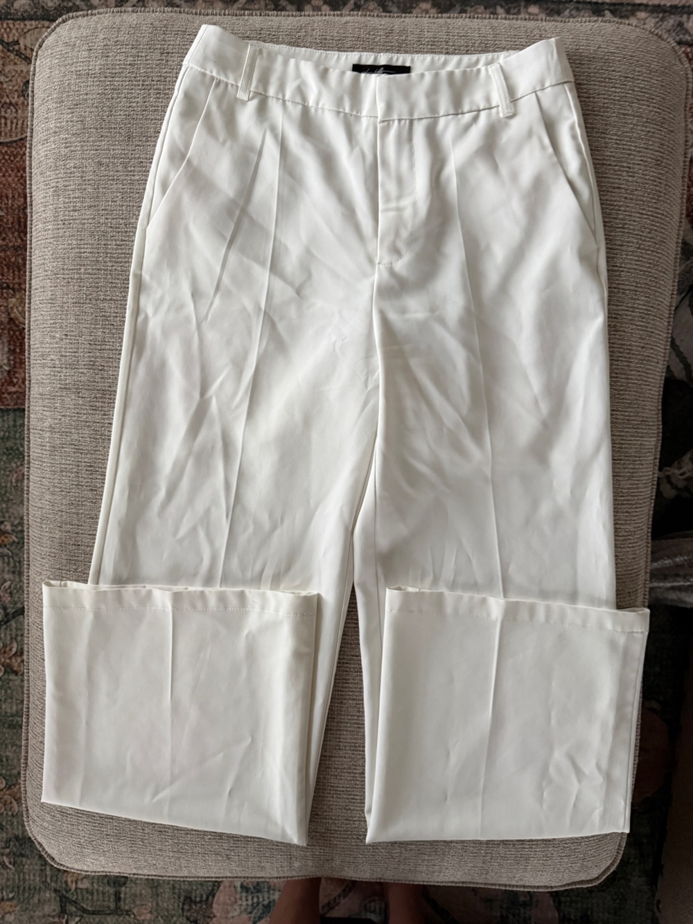 White High Rise Wide Leg Trousers Size Small